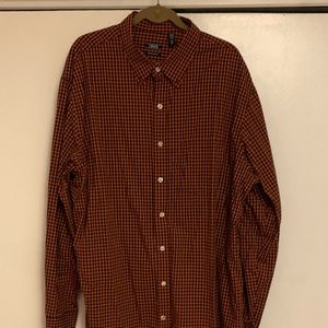Black And Orange Long Sleeve Button Down